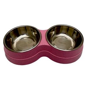COPY - Final sale:New stainless steel double bowls with plastic stand